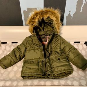 Olive Green Puffer Jacket Unisex